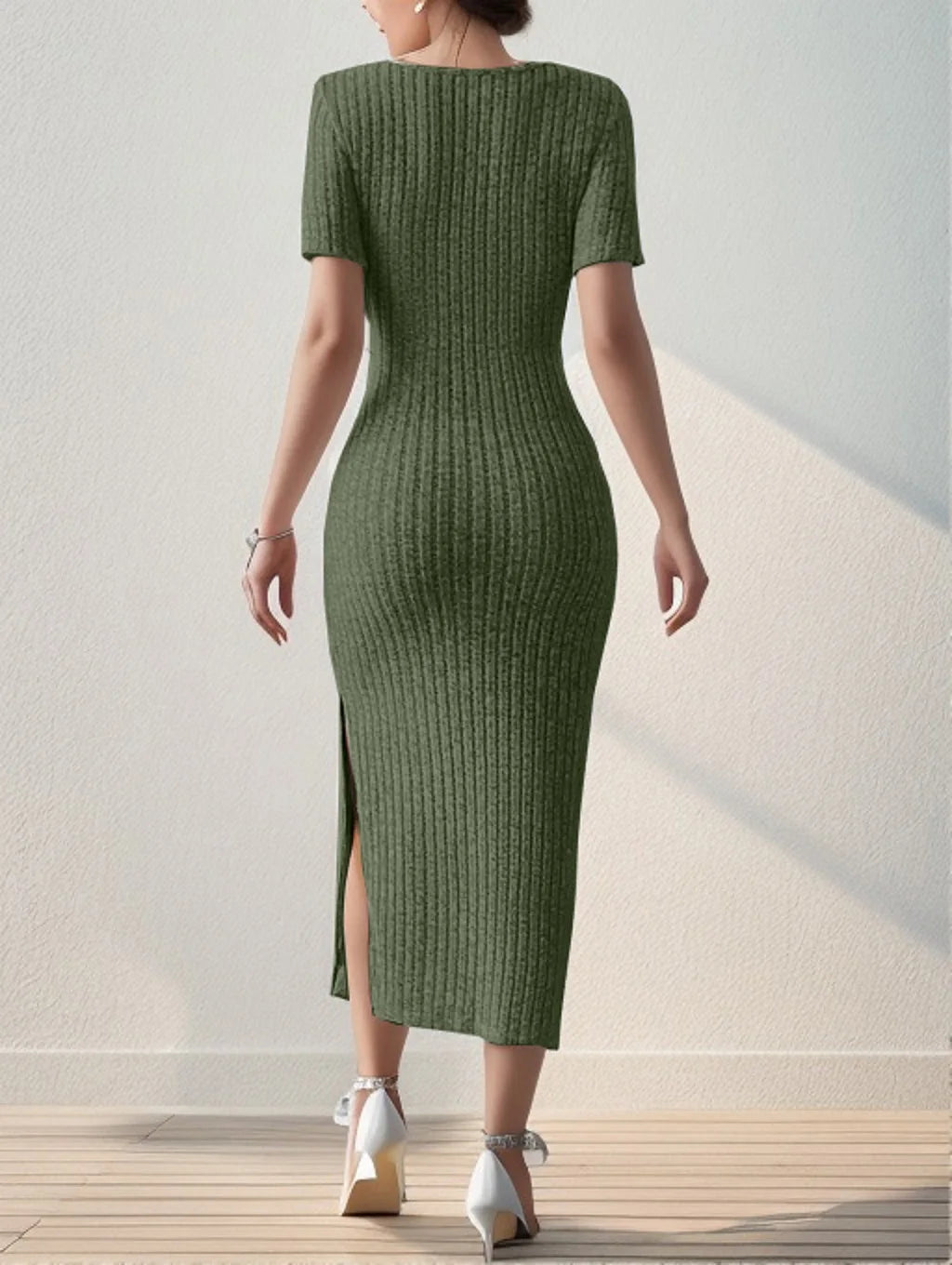 VEIGGARA | Robe tricotée pour femmes avec fente